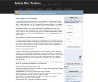 Agencyuserreviews.com(Insurance Agency Software & Product Reviews) Screenshot