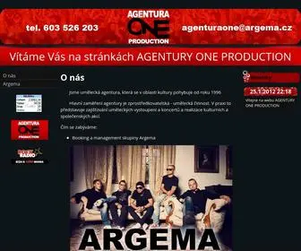 Agenturaone.cz(UMĚLECKÁ AGENTURA ONE PRODUCTION) Screenshot