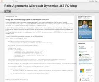 Agermark.com(Palle Agermarks Microsoft Dynamics 365 FO blog) Screenshot