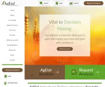 Agetal.com.au(Agricultural Testing Laboratory for Seed and Grain) Screenshot