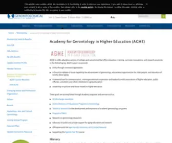 Aghe.org(Academy for Gerontology in Higher Education) Screenshot