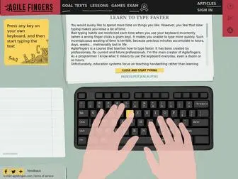 Agilefingers.com(Typing practice) Screenshot