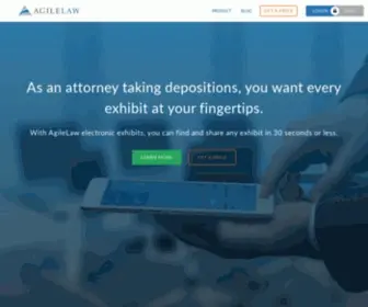 Agilelaw.com(The days of bringing heavy binders and overstuffed folders to depositions) Screenshot