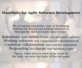 Agilemanifesto.org(Manifesto for Agile Software Development) Screenshot