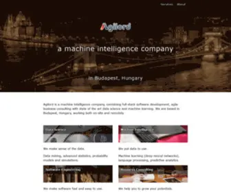 Agilord.com(A machine intelligence company in Budapest) Screenshot