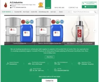 Agindustries.net(Manufacturer of Essential Oils & Face Cream by A.G.Industries) Screenshot