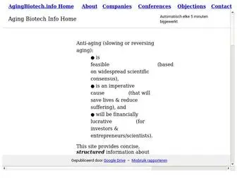 Agingbiotech.info(Aging Biotech Info) Screenshot