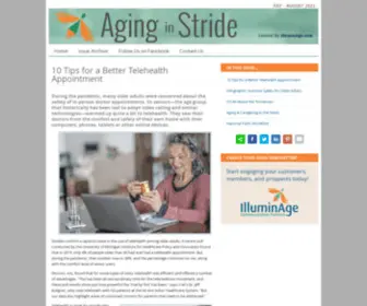 Aginginstride.org(Aging in Stride eNews) Screenshot