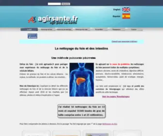 Agirsante.fr(Nettoyage du foie et des intestins : site pratique avec témoignages) Screenshot