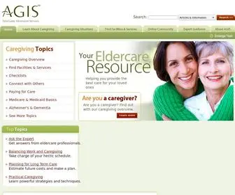 Agis.com(Eldercare, Long Term Care, and Caregiving Information Resources) Screenshot