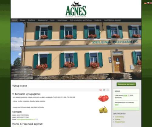 Agnesprodukty.cz(Agnes produkty Zelená Bohdaneč) Screenshot
