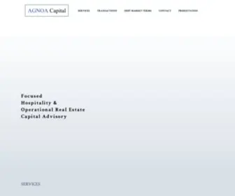 Agnoa.com(Hotel and Real Estate Debt Advisory) Screenshot