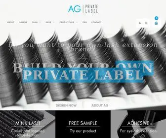 Agprivatelabel.com(Eyelash Extension Supplies from South Korea. AG Private Label) Screenshot