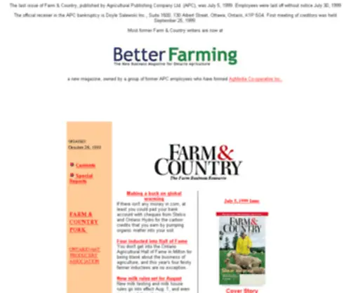 Agpub.on.ca(Agricultural Publishing Farm and Country) Screenshot