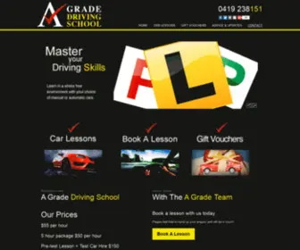 Agradedrivingschool.com.au(A Grade Driving School) Screenshot