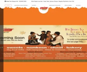 Agrasweetsbanjara.com(Buy Sweets and Biscuits Online in Hyderabad) Screenshot