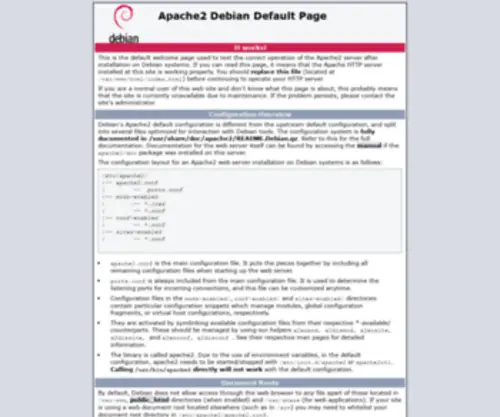 Agravisag.de(Apache2 Debian Default Page) Screenshot