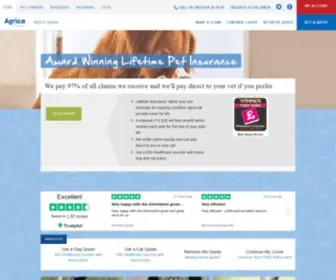 Agriapet.co.uk(Award Winning Lifetime Pet Insurance) Screenshot