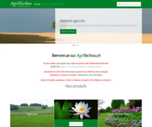 Agritechno.ch(Bienvenue sur le site AgriTechno) Screenshot
