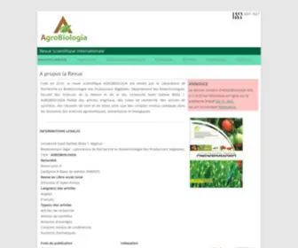 Agrobiologia.net(Revue Scientifique Internationale) Screenshot