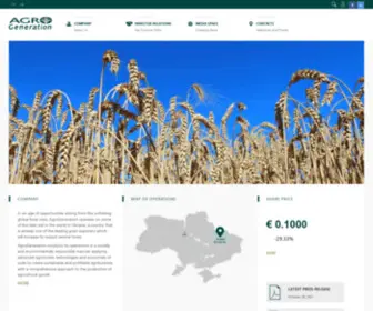 Agrogeneration.com(The company’s core business) Screenshot
