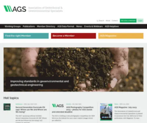 AGS.org.uk(The Association of Geotechnical and Geoenvironmental Specialists) Screenshot