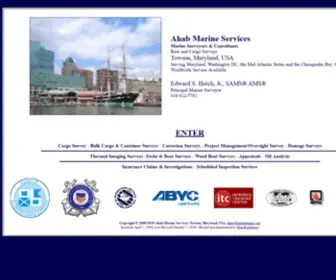 Ahabmarine.com(Marine Boat and Cargo Surveys) Screenshot