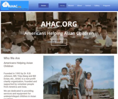 Ahac.org(Americans Helping Asian Children) Screenshot
