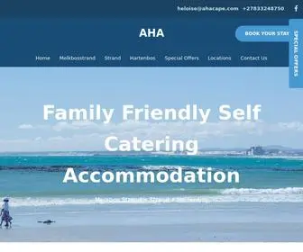 Ahacape.com(Affordable Holiday Accommodation in the Western Cape) Screenshot