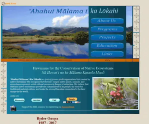 Ahahui.net(HOME PAGE for 'AHAHUI MALAMA I KA LOKAHI (AML)) Screenshot