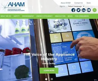 Aham.org(AHAM Home) Screenshot