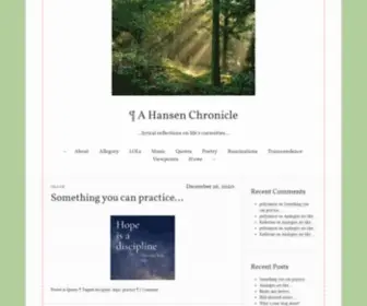 Ahansenchronicle.com(A Hansen Chronicle) Screenshot
