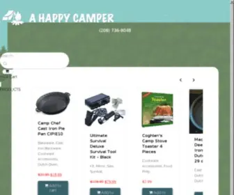 Ahappycamper.com(Camping Gear & Outdoor Equipment) Screenshot