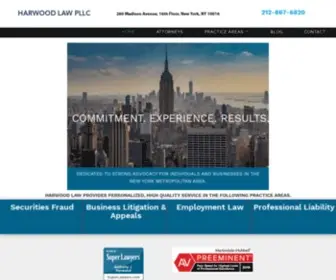Aharwoodlaw.com(New York Employment Lawyer) Screenshot