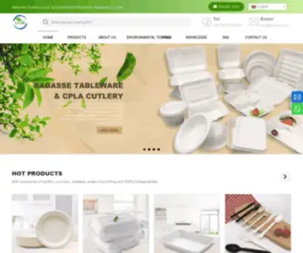 Ahcow.com(China Sugarcane Bagasse Tableware Manufacturer and Supplier) Screenshot