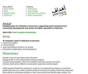 Ahdaf.org.uk(Ahdaf) Screenshot
