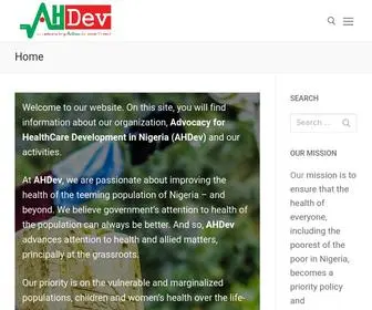 Ahdev.org(Advancing action to save lives) Screenshot