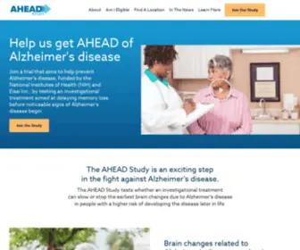 Aheadstudy.org(AHEAD Alzheimer's Disease Clinical Trial) Screenshot