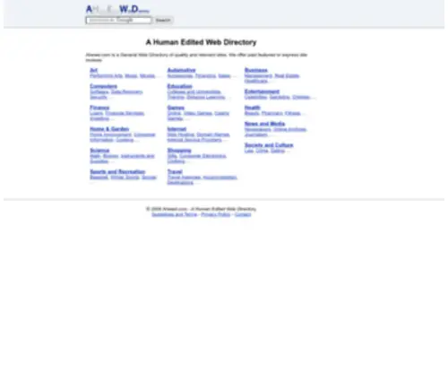 Ahewd.com(A Human Edited Web Directory) Screenshot