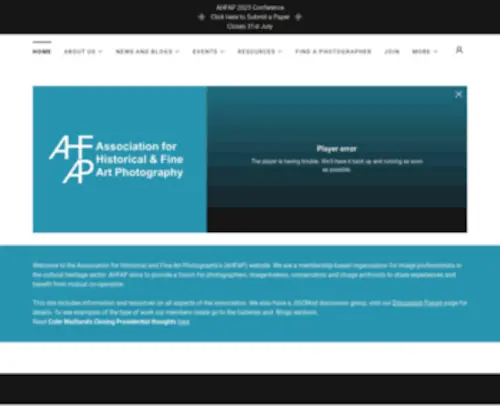 Ahfap.org.uk(Association for Historical and Fine Art Photography) Screenshot