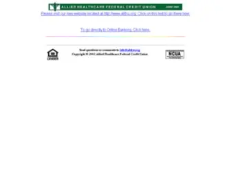 Ahfcu.com(Allied Healthcare Federal Credit Union) Screenshot