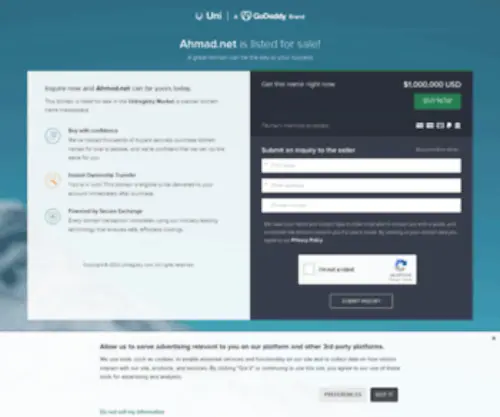Ahmad.net(Sell domains) Screenshot