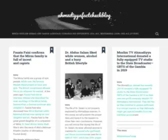 Ahmadiyyafactcheckblog.com(Thorough research work on the Ahmadiyya Movement) Screenshot