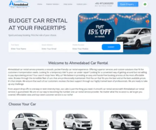 Ahmedabadcarrentals.com(Car Rental in Ahmedabad) Screenshot