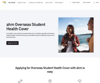 Ahmoshc.com(Ahm Overseas Students Health Cover) Screenshot