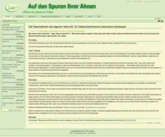 Ahnen-Spuren.de(Die Faszinationen der eigenen Herkunft) Screenshot