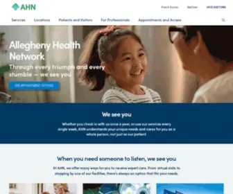 AHN.org(Allegheny Health Network) Screenshot