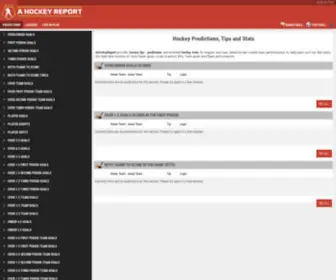 Ahockeyreport.com(Hockey Predictions) Screenshot