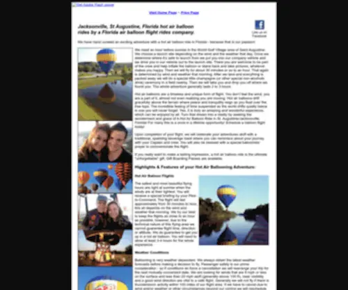 Ahotairballoonride.com(Florida air balloon flight rides company) Screenshot