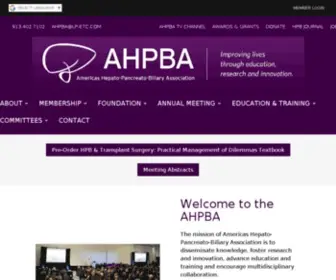 Ahpba.org(The AHPBA The mission of Americas Hepato) Screenshot